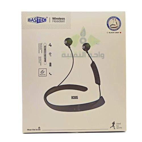 سماعة بلوتوث عنق رياضية لاسلكية مغناطسية BASTEC Wi...