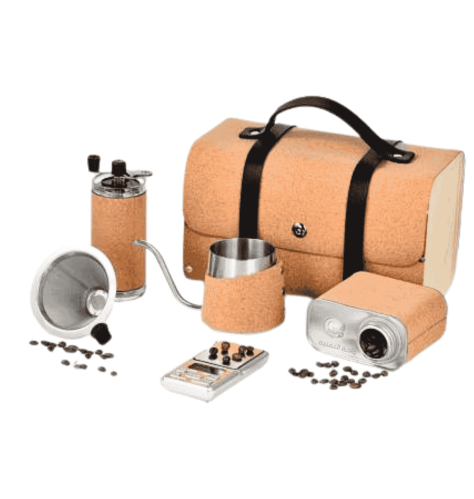 عزبة قهوة مختصة حقيبة من الجلد 8 في 1 تجهيزات كامل...