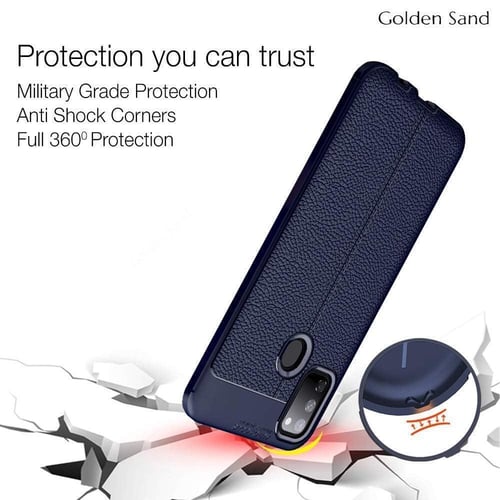 غطاء كفر حماية أزرق كربون فايبر لجهاز جالكسي ام 30...