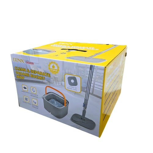 ممسحة أرضيات الذكية من DENX مربعة مع دلو يعمل بنظا...