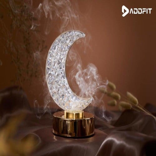 ابجورة مع مبخرة اضاءة كريستالية على شكل هلال 3 ألو...