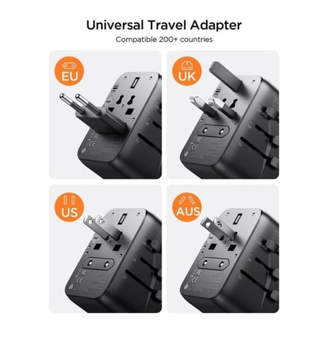 فيش شاحن سفر متعدد المخارج بقدرة 65 واط JR-TCW02 م...