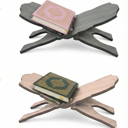 بكج مصحف مع حامل خشبي مع فاصل حديد ذهبي مصحف المدي...