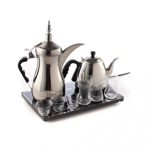 طقم دلة شاي وقهوة كهربائية 1500 واط - دلة الخليج G...