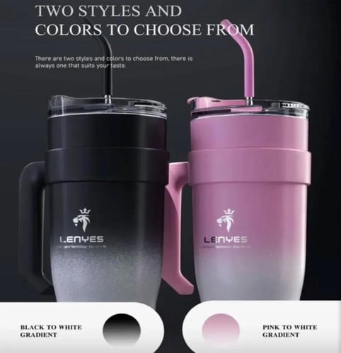 مق رياضي من الستانلس ستيل LENYES مل1200 بألوان مخت...