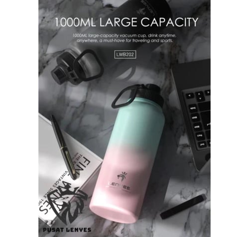 مق رياضي من الستانلس ستيل LENYES مل1000 بألوان مخت...