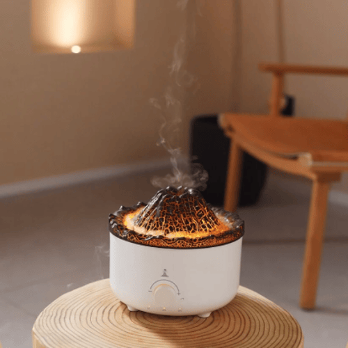 فواحة ذكية بمجسم بركان متعددة الإضاءة مع ريموت تحك...