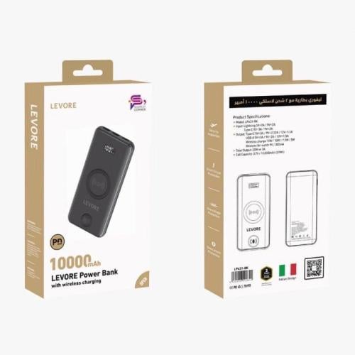 شاحن متنقل من ليفوري لاسلكي لساعات والهواتف وسلكي...