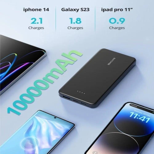 بطارية راف باور 10000 ملي امبير بمنفذ تايب سي ومنف...