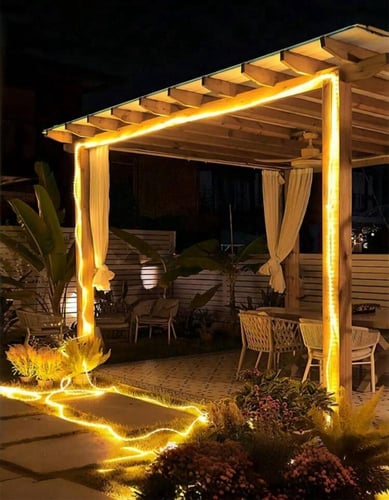 شريط إضاءة LED خارجي يعمل بالطاقة الشمسية بطول 10...