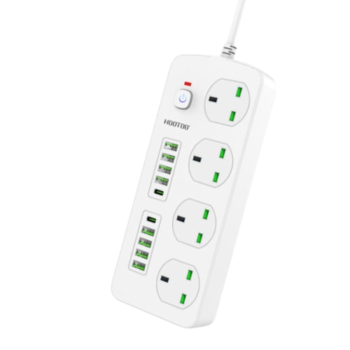 هوتو توصيلة كهرباء 4 افياش و 8منافذ usb ومنفذين PD...