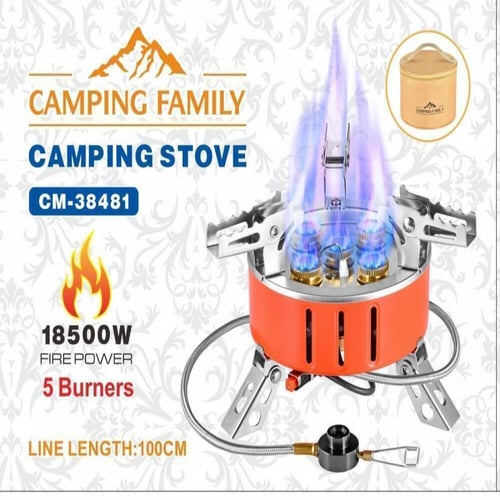 موقد غاز للتخيم صغير الحجم 5 عيون Camping Family C...