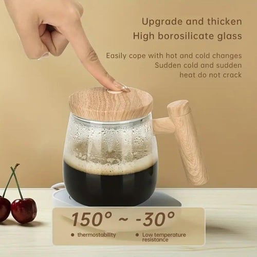 كوب زجاجي أنيق ذاتي التحريك بسعة 400 مل DX2014 من...