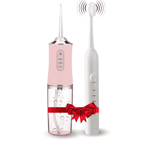 جهاز خيط أسنان مائي + فرشاة كهربائية بالاهتزاز جها...