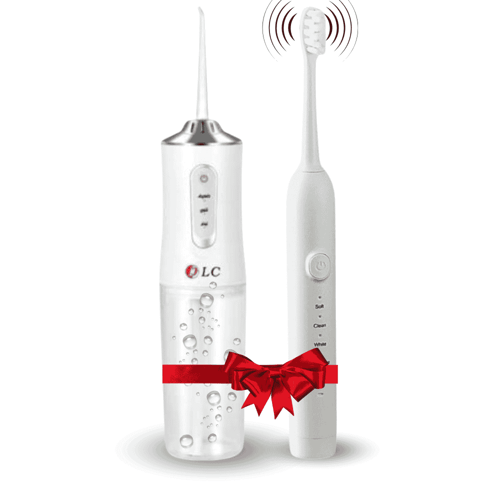 جهاز خيط أسنان مائي + فرشاة كهربائية بالاهتزاز جها...