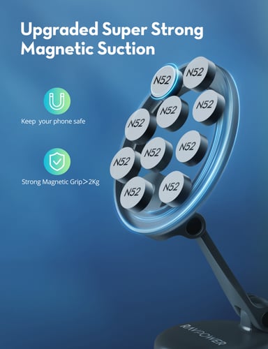 راف باور حامل جوال مغناطيسي ميج سيف لون اسود-RAVPo...