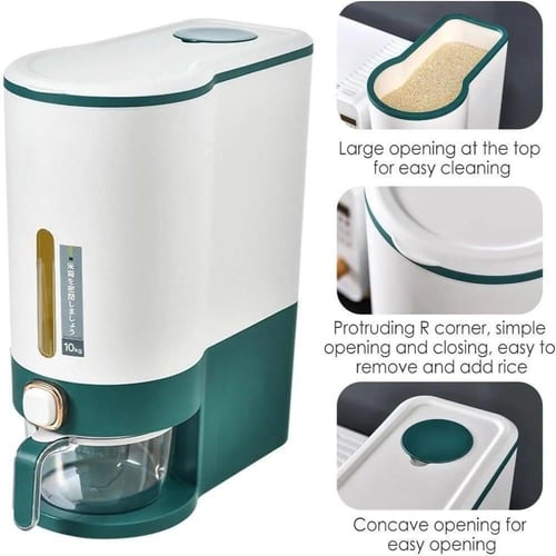 حافظة و موزع الأرز والحبوب متعدد الاستخدام - 10 كي...