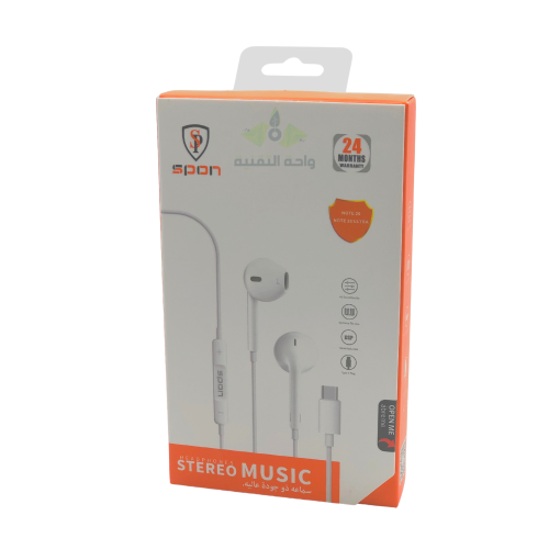 سماعة أذن سلكية بميكروفون منفذ تايب سي متوافقة مع...