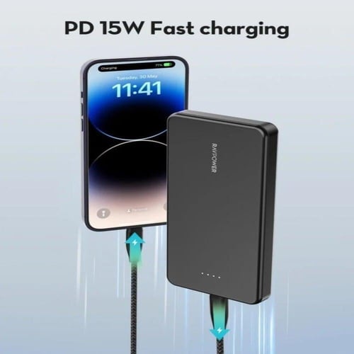 بطارية راف باور 10000 ملي امبير بمنفذ تايب سي ومنف...