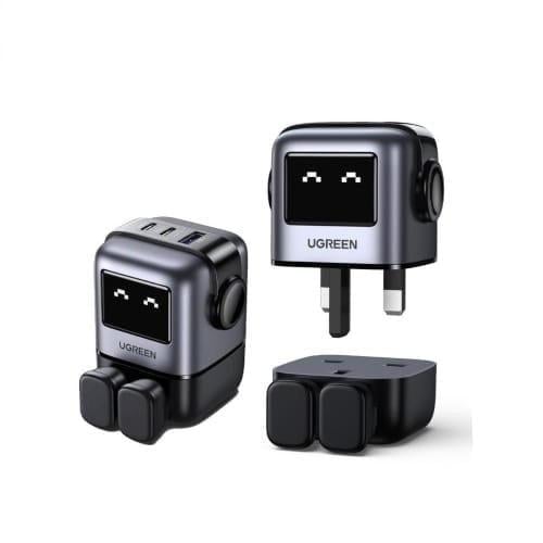 فيش و شاحن جداري يوجرين بقوة typ-c UGREEN 65w شاشة...