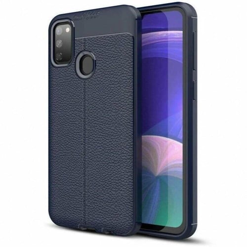 غطاء كفر حماية أزرق كربون فايبر لجهاز جالكسي ام 30...