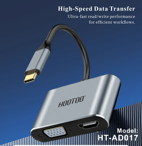 وصلة تايب سي بروجكتر 4 في 1 USB C to HDMI VGA Adap...