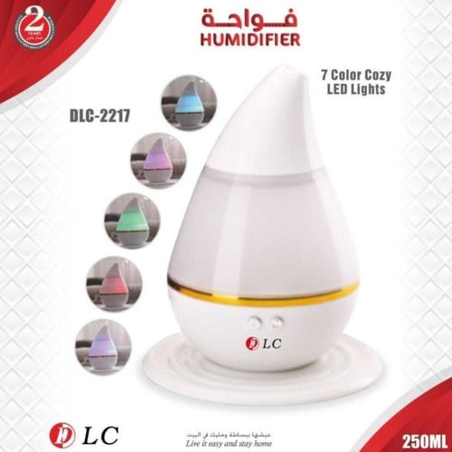 فواحة بخار بــ 7 ألوان اضاءة LED , سعة 250 مل DLC-...