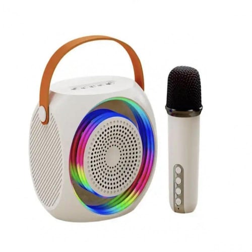 سبيكر مع ميكرفون لاسلكي مع تغيير الاصوات مع اضاءة...