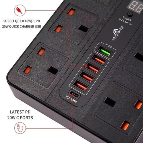 توصيلة ذكية 6 منافذ من NOXON بمدخل PD