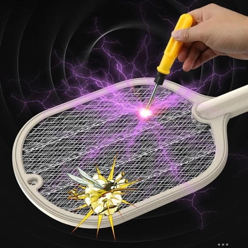 مضرب صاعق ذباب كهربائي محمول قابل لإعادة الشحن بمن...