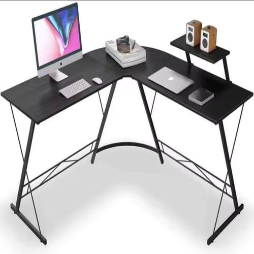 مكتب كمبيوتر بتصميم أنيق على شكل حرف "L" طاولة ألع...