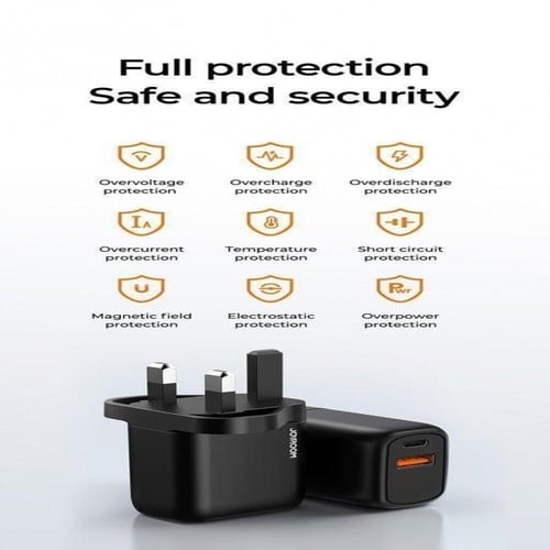 جيروم شاحن جداري 20w بمنفذين (PD + QC3.0) بخاصية ا...