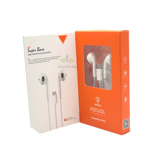 سماعة أذن سلكية بميكروفون منفذ تايب سي spon SN-HF4...