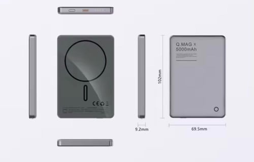 باور بنك MagSafe بقوة 15واط من الألومنيوم بسعة 500...