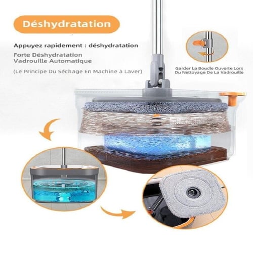 ممسحة أرضيات الذكية من DENX مربعة مع دلو يعمل بنظا...