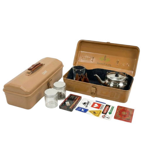 عزبة الشاي حديد لون بني عزبة شاي مختصة (14 قطعة) م...