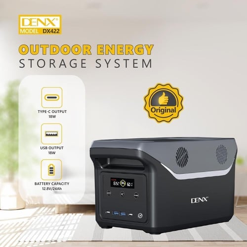 مولد طاقة للكشتات مع منفذ فيش ثلاثي واضاءة usb و ت...