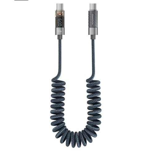 كبيل شحن حلزوني type C تايب سي بشاشة رقمية بقوة 60...