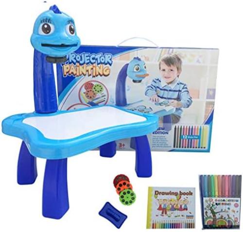 بروجكتر رسم للاطفال - طاولة رسم مع 3 اقراص صور مخت...
