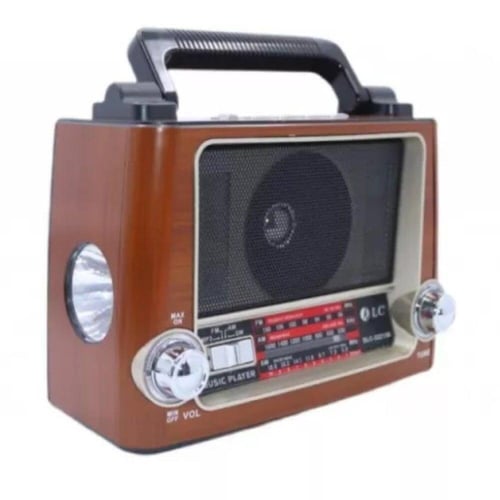 راديو زمان متنقل مع كشاف اضاءة يدعم البلوتوث و USB...
