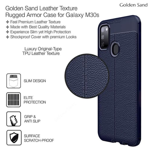 غطاء كفر حماية أزرق كربون فايبر لجهاز جالكسي ام 30...