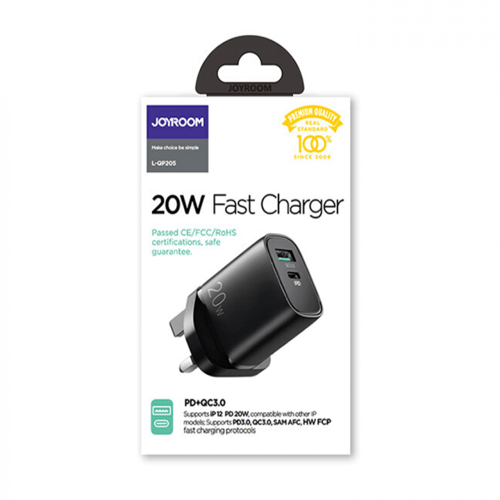 جيروم شاحن جداري 20w بمنفذين (PD + QC3.0) بخاصية ا...