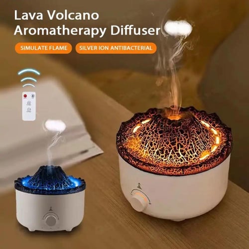 فواحة ذكية بمجسم بركان متعددة الإضاءة مع ريموت تحك...