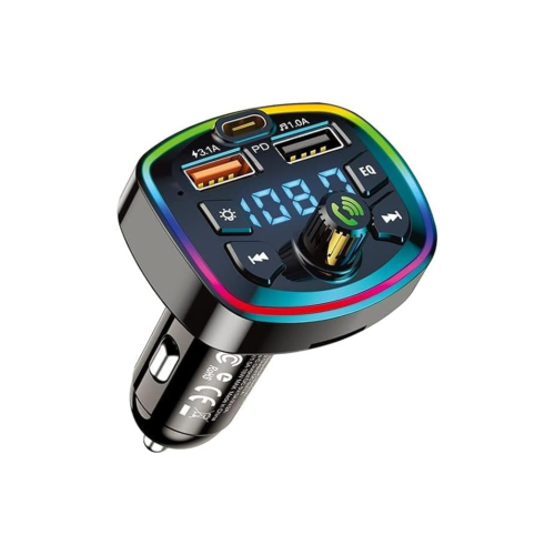 شاحن سيارة سريع دعم بلوتوث مع دعم mp3 ب3منافذ PD+U...