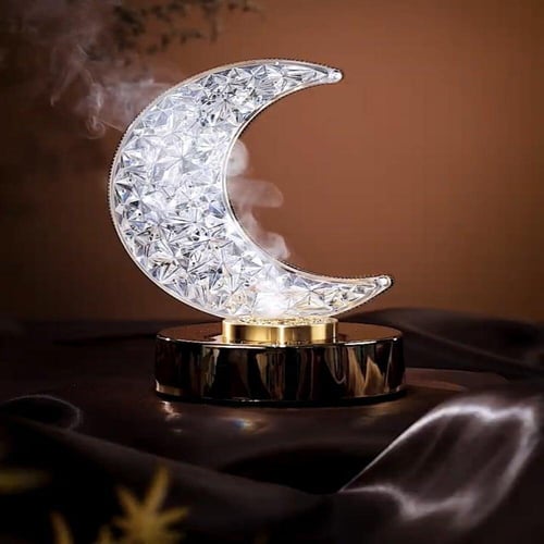 ابجورة مع مبخرة اضاءة كريستالية على شكل هلال 3 ألو...