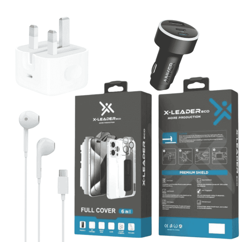 بكج ايفون 16 شاحن اصلي وسماعة اصلية وشاحن سيارة من...