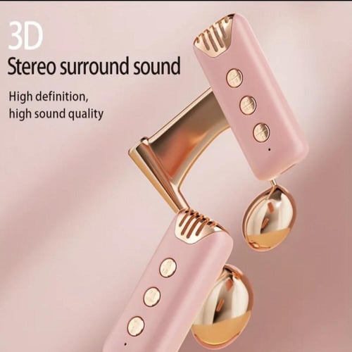 سبيكر مع مكرفونين لاسلكي ومدخل لذاكرة وبلوتوث مع ا...