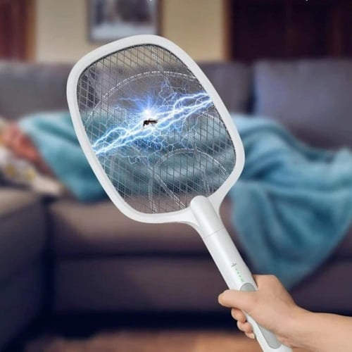 مضرب صاعق ذباب كهربائي محمول قابل لإعادة الشحن بمن...