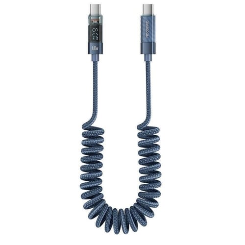 كبيل شحن حلزوني type C تايب سي بشاشة رقمية بقوة 60...