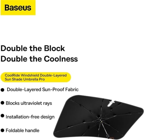 مظلة الزجاج الأمامي من Baseus – مظلة قابلة للطي مز...